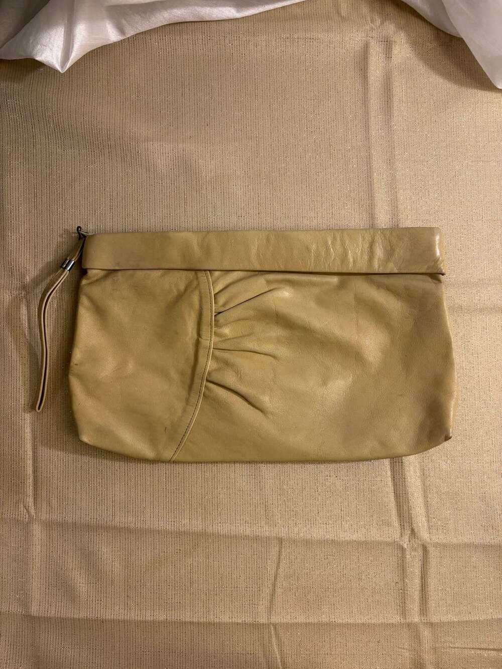 Vintage Leather Purse Foldover Flap, Magnetic Closure Clutch Handheld